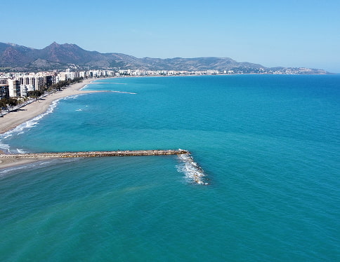 Aerial view of Playa Heliópolis in Benicasim